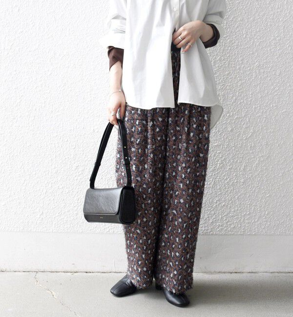 SHIPS any「SHIPS any:〈手洗い可能〉レオパード ジャカード ワイド イージー パンツ」|その他|ブラウン