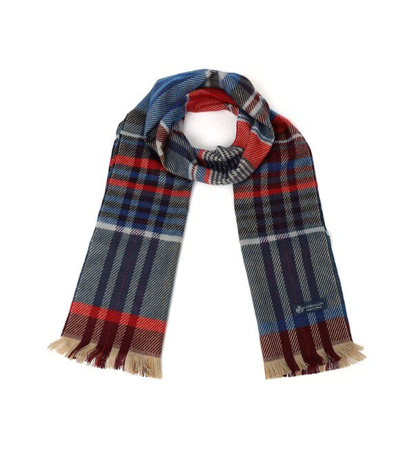 SHIPS any「P.CORNILLON:〈手洗い可能〉マルチカラー チェック ストール」|ストール|ワイン