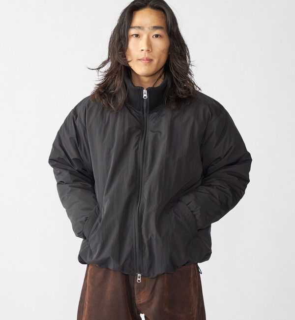 SHIPS「SHIPS: THERMOLITE(R) パデッド リブ ジャケット」|ブルゾン・スタジャン|ブラック