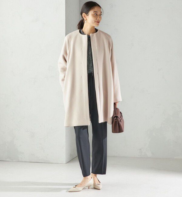 SHIPS for women「Pure SUPER100 ノーカラー コート」|ノーカラーコート|