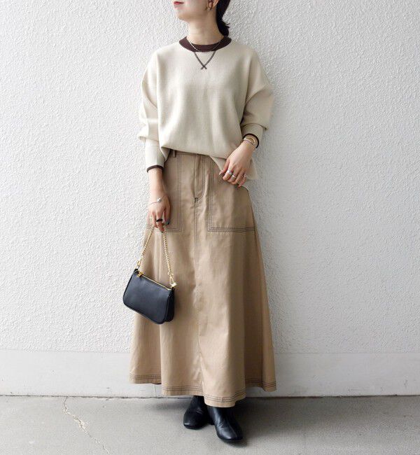 SHIPS any「SHIPS any:〈手洗い可能〉ダブルフェイス Vガゼット ニット プルオーバー」|ニット・セーター|