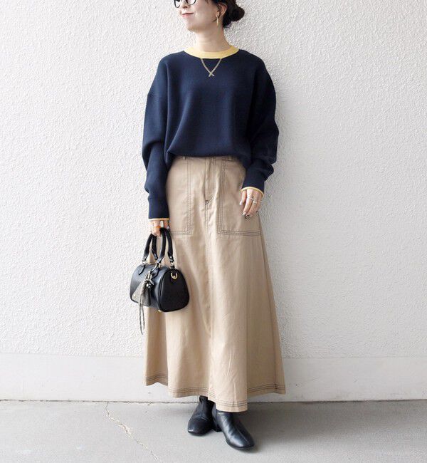 SHIPS any「SHIPS any:〈手洗い可能〉ダブルフェイス Vガゼット ニット プルオーバー」|ニット・セーター|