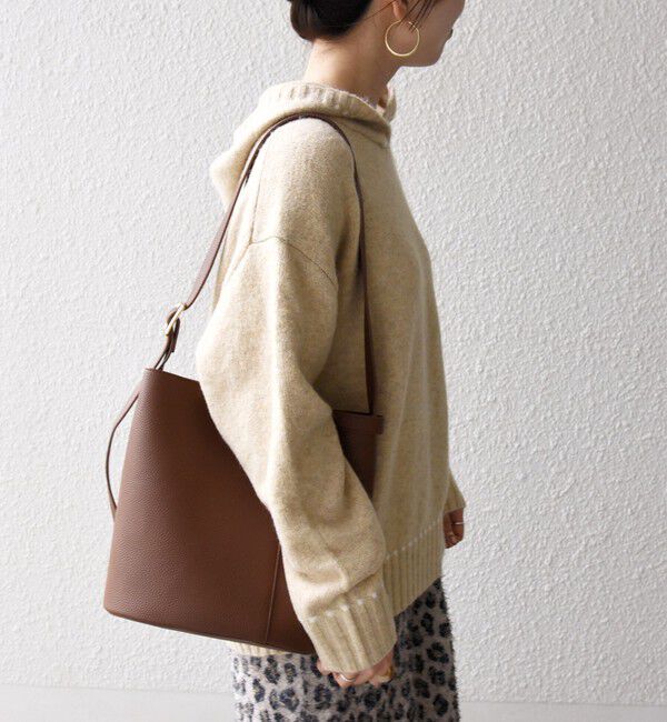 SHIPS any「SHIPS any:〈手洗い可能〉ステッチ デザイン フーディー ルーズ ニット」|ニット・セーター|