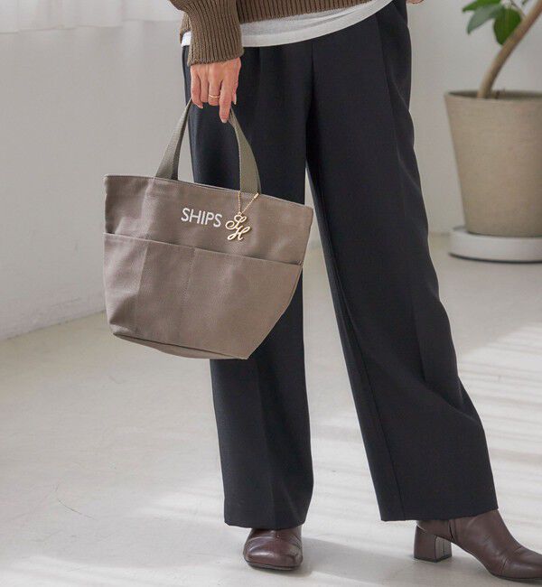 SHIPS for women「《一部追加予約》チャーム付き ポケット トート バッグ」|トートバッグ|グレー