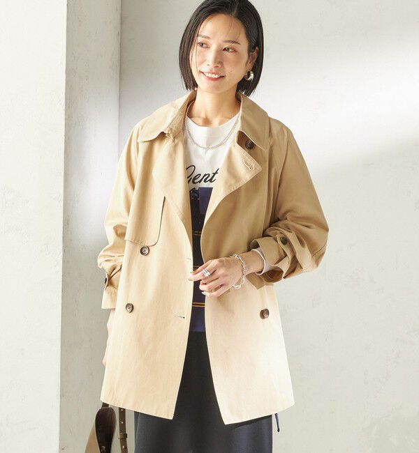 SHIPS for women「〈撥水加工〉バック ギャザー ドロスト ミディ丈 トレンチ コート」|トレンチコート|