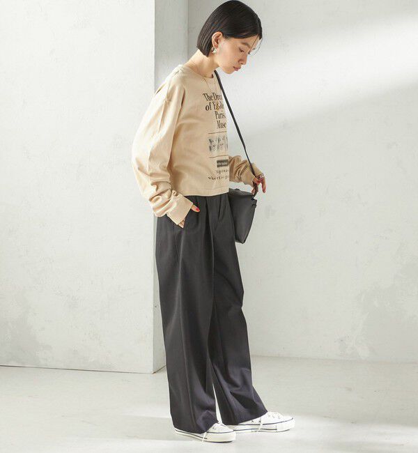 SHIPS for women「【SHIPS別注】Odub: フォト プリント クロップド ロングスリーブ TEE」|Tシャツ・カットソー|