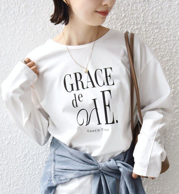 SHIPS for women「ロング スリーブ プリント TEE」|Tシャツ・カットソー|