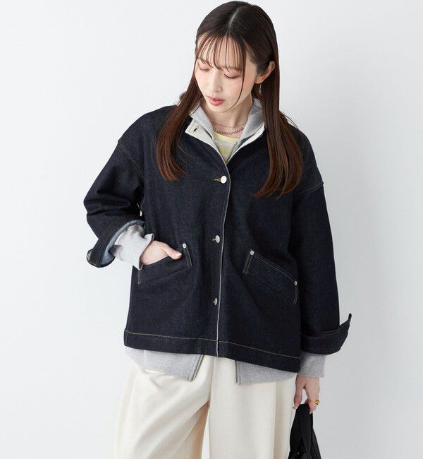 SHIPS Colors 「SHIPS Colors:〈洗濯機可能〉デニム ノーカラー ジャケット◇」|デニムジャケット|