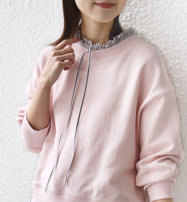 SHIPS for women「【WEB限定】〈手洗い可能〉ブラウス コンビ スウェット プルオーバー」|スウェット・ジャージ|