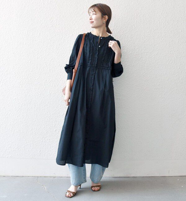 SHIPS any「SHIPS any:〈洗濯機可能〉キャンブリック Aライン フリル シャツ ワンピース」|ワンピース|