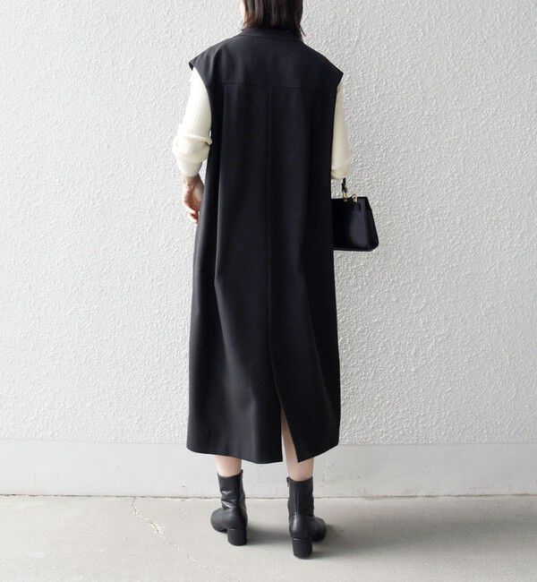 SHIPS any「SHIPS any:〈洗濯機可能〉シャーク Vネック Iライン ロング ワンピース」|ワンピース|