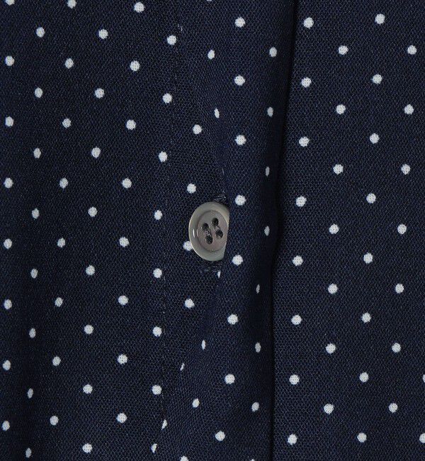 SHIPS any「《追加予約》SHIPS any:〈手洗い可能〉ドット バンドカラー プリーツ ロング ワンピース」|ワンピース|