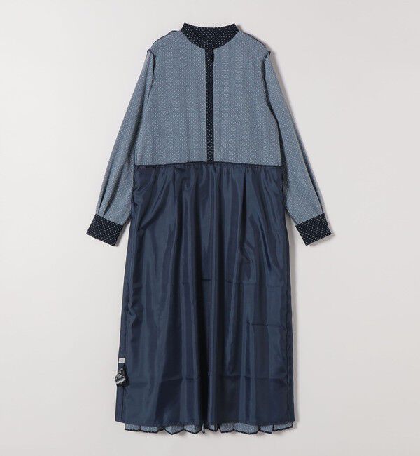 SHIPS any「《追加予約》SHIPS any:〈手洗い可能〉ドット バンドカラー プリーツ ロング ワンピース」|ワンピース|