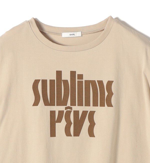 SHIPS for women「【WEB限定】オーガニック コットン ロゴ フレンチスリーブ TEE」|Tシャツ・カットソー|