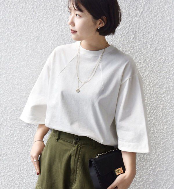 SHIPS for women「バスク ボーダー / 無地 5分袖 TEE」|Tシャツ・カットソー|