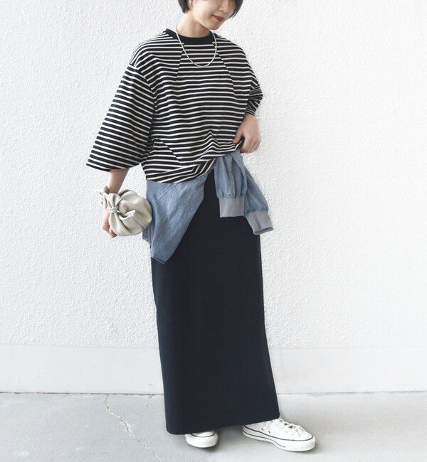 SHIPS for women「バスク ボーダー / 無地 5分袖 TEE」|Tシャツ・カットソー|