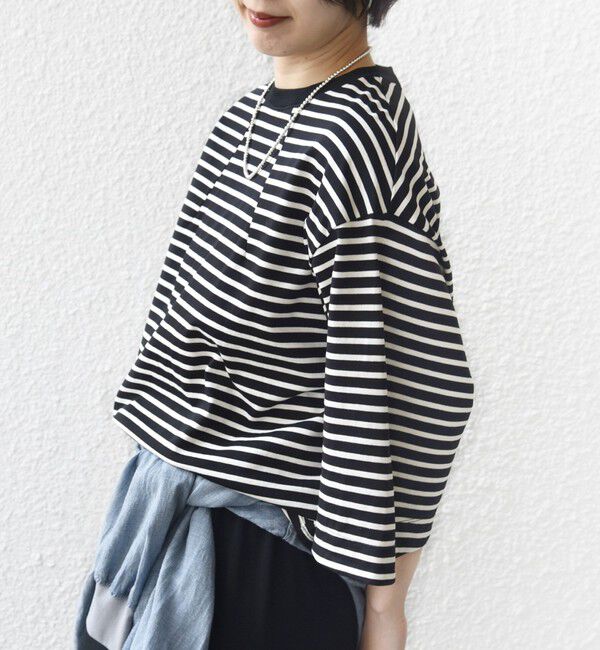 SHIPS for women「バスク ボーダー / 無地 5分袖 TEE」|Tシャツ・カットソー|