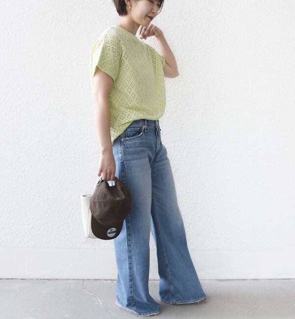 SHIPS for women「〈手洗い可能〉アイレット ショート スリーブ プルオーバー」|Tシャツ・カットソー|