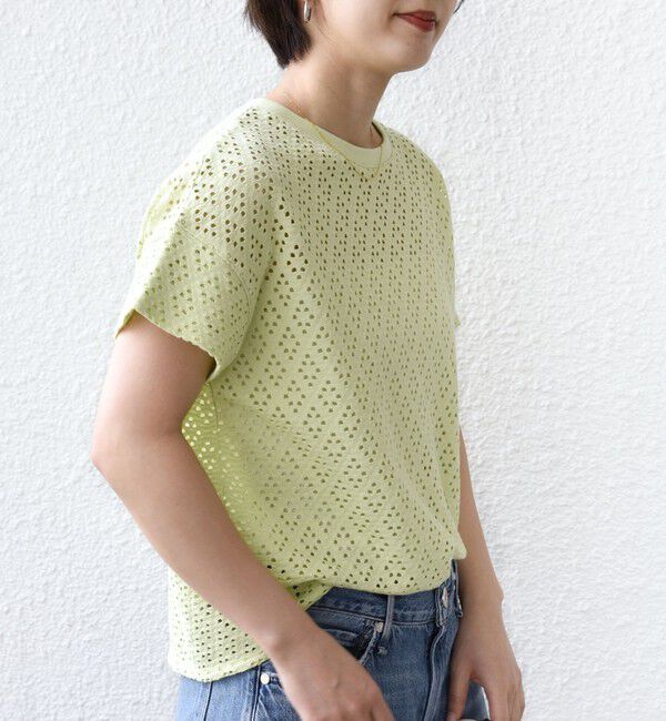 SHIPS for women「〈手洗い可能〉アイレット ショート スリーブ プルオーバー」|Tシャツ・カットソー|