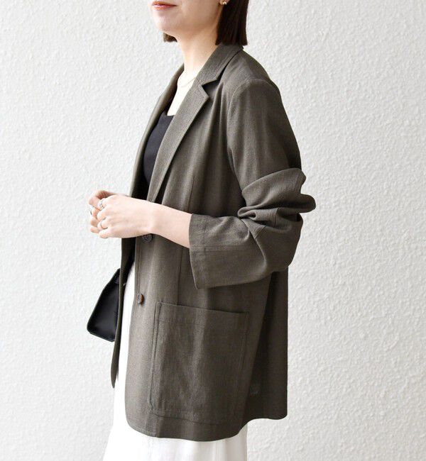 SHIPS any「《予約》SHIPS any: 〈手洗い可能〉リネンミックス テーラード ライト ジャケット」|テーラードジャケット|