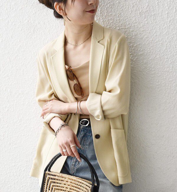 SHIPS any「《予約》SHIPS any: 〈手洗い可能〉リネンミックス テーラード ライト ジャケット」|テーラードジャケット|