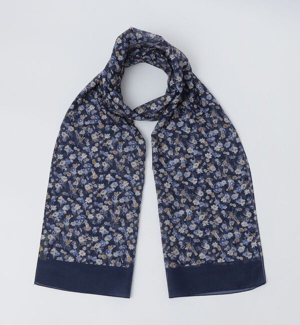 SHIPS「MARCEL LASSANCE: COTTON/SILK PRINT STOLE」|ストール|コバルトブルー