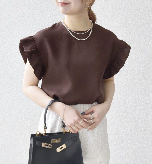 SHIPS any「《予約》SHIPS any:〈洗濯機可能〉リネンライク ブラウス &times; タイトスカート セットアップ」|ワンピース|