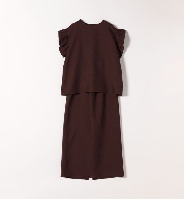 SHIPS any「《予約》SHIPS any:〈洗濯機可能〉リネンライク ブラウス &times; タイトスカート セットアップ」|ワンピース|