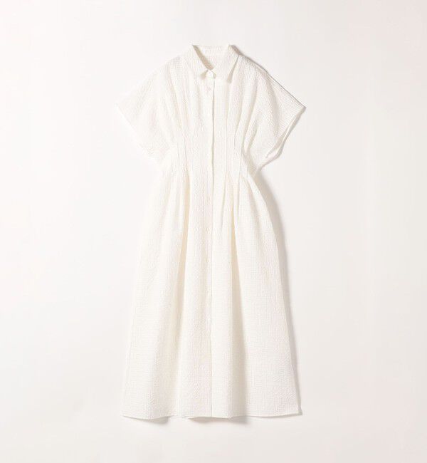 SHIPS any「《予約》SHIPS any:〈手洗い可能〉サッカー ウエストシェイプ シャツ ワンピース」|ワンピース|