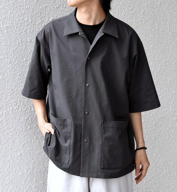 SHIPS any「SHIPS any:〈撥水/軽量/ストレッチ〉SOLOTEX(R) シアサッカー キャンプポケット シャツ◆」|シャツ・ブラウス|