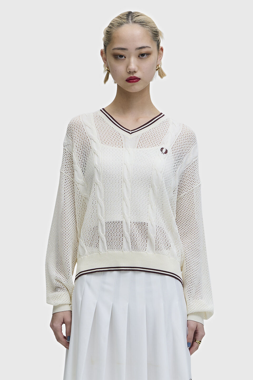 FRED PERRY 「Mesh Cable Knit Jumper」|ニット・セーター|ECRU