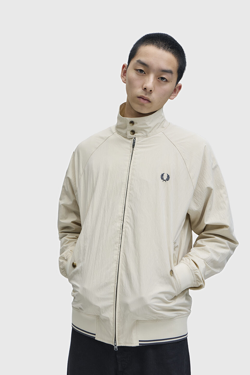 FRED PERRY 「Crinkle Harrington Jacket」|ブルゾン・スタジャン|OATMEAL