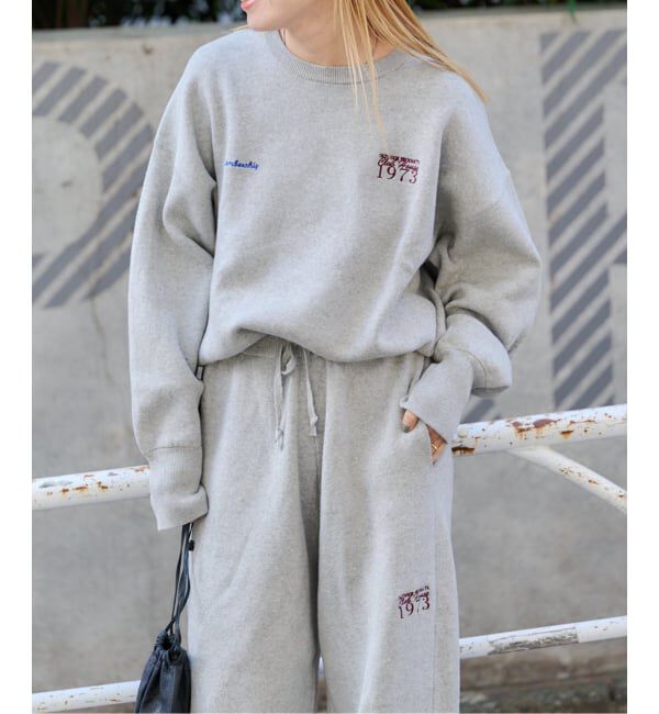 OUTDOOR PRODUCTS Usual Things「追加2 ロゴ刺繍スウェットライククルーネックニットプルオーバー」|ニット・セーター|