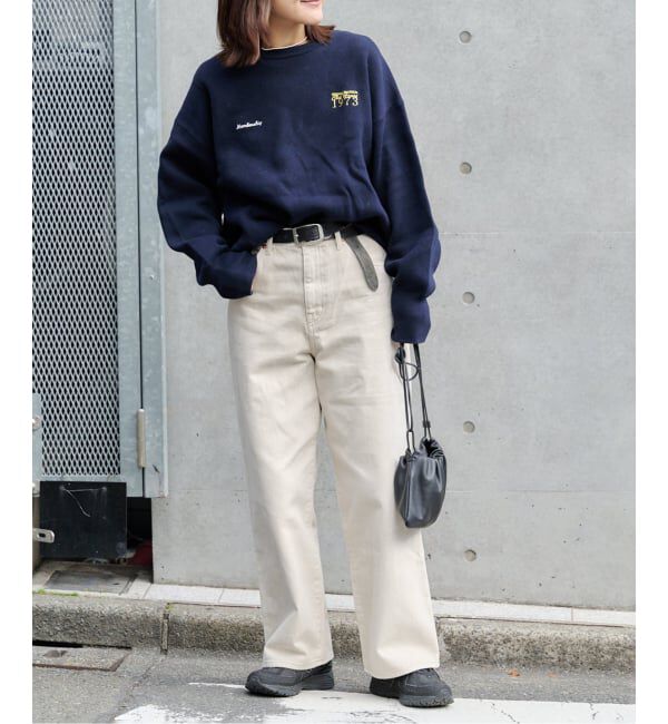 OUTDOOR PRODUCTS Usual Things「追加2 ロゴ刺繍スウェットライククルーネックニットプルオーバー」|ニット・セーター|