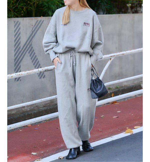 OUTDOOR PRODUCTS Usual Things「追加2 ロゴ刺繍スウェットライククルーネックニットプルオーバー」|ニット・セーター|