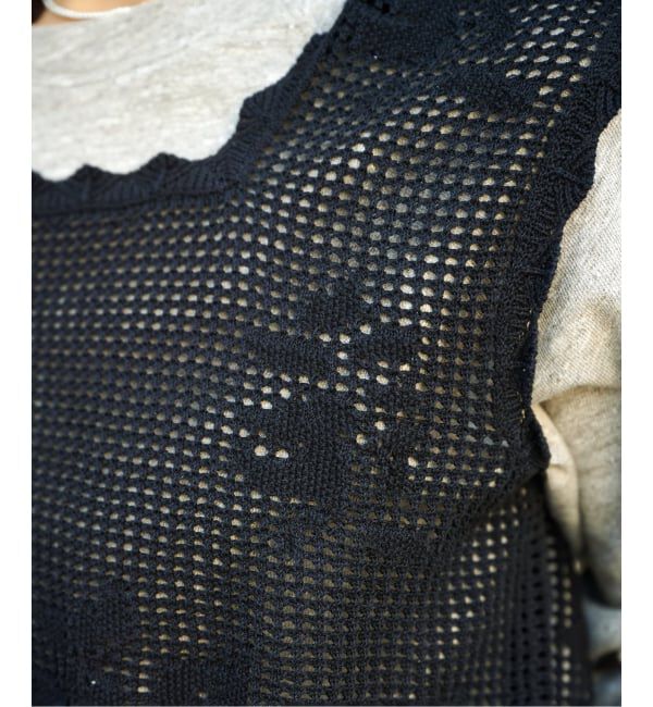 OUTDOOR PRODUCTS Usual Things「クロッシェレーススカラップノースリニット」|ベスト・ジレ|