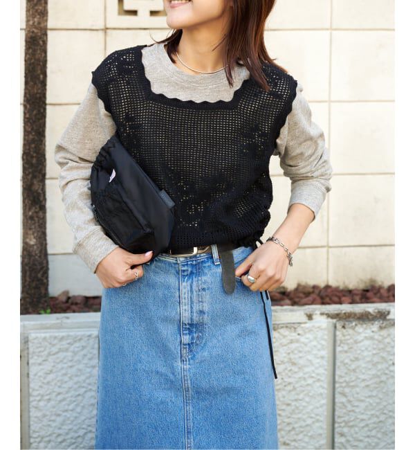 OUTDOOR PRODUCTS Usual Things「クロッシェレーススカラップノースリニット」|ベスト・ジレ|