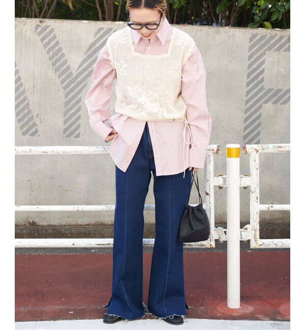 OUTDOOR PRODUCTS Usual Things「クロッシェレーススカラップノースリニット」|ベスト・ジレ|