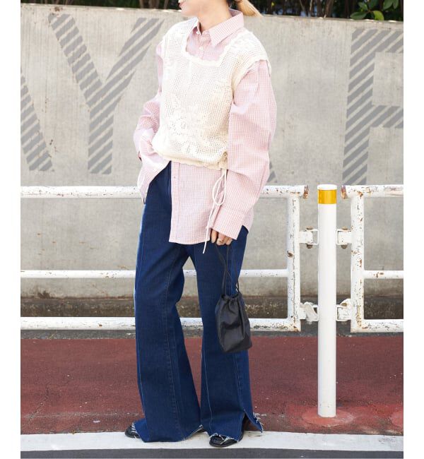 OUTDOOR PRODUCTS Usual Things「クロッシェレーススカラップノースリニット」|ベスト・ジレ|