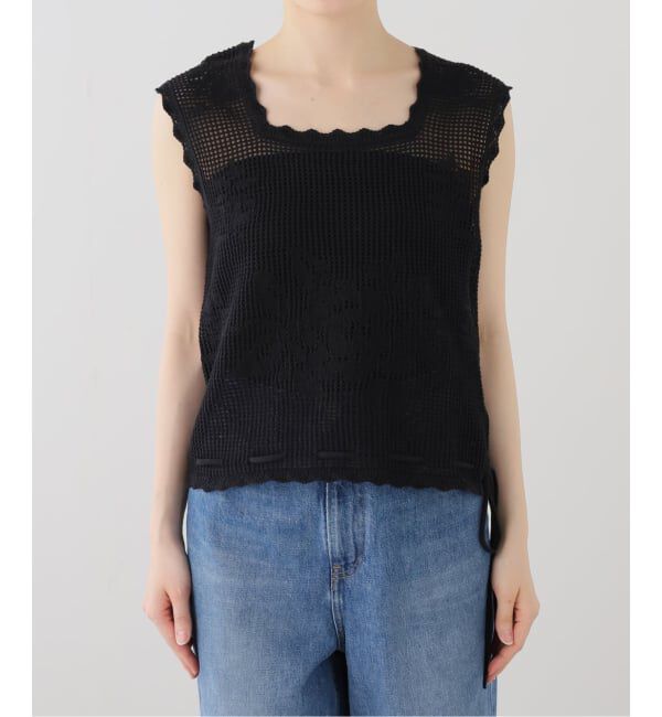 OUTDOOR PRODUCTS Usual Things「クロッシェレーススカラップノースリニット」|ベスト・ジレ|