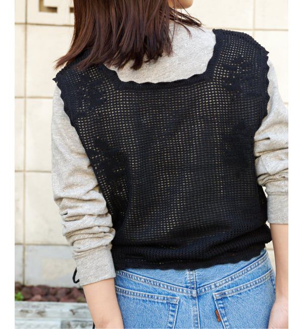 OUTDOOR PRODUCTS Usual Things「クロッシェレーススカラップノースリニット」|ベスト・ジレ|