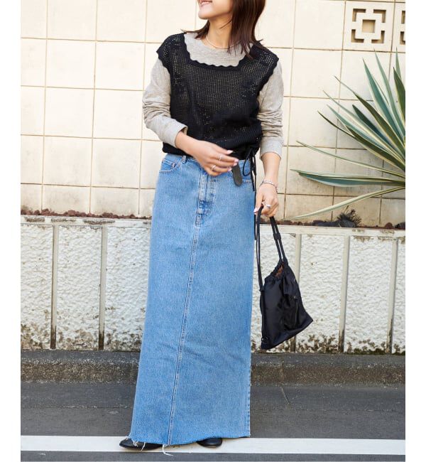 OUTDOOR PRODUCTS Usual Things「クロッシェレーススカラップノースリニット」|ベスト・ジレ|