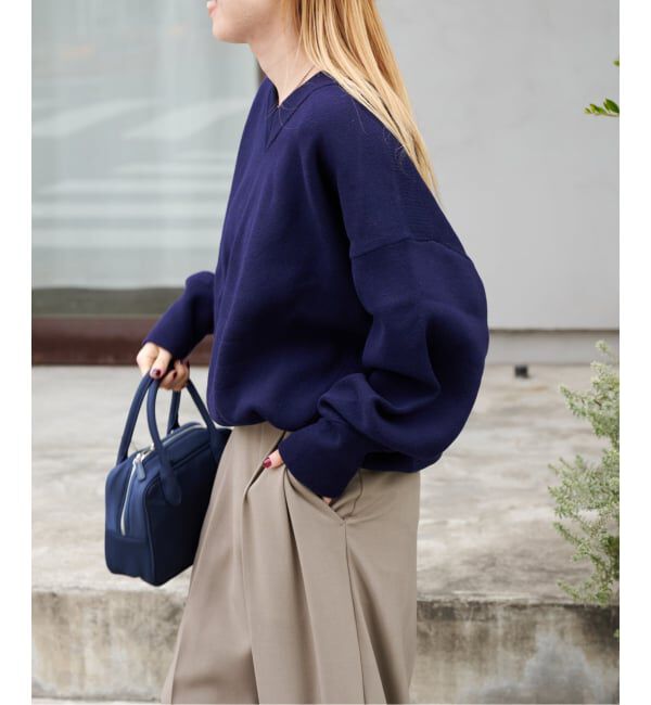 OUTDOOR PRODUCTS Usual Things「スウェットライクVネックニットプルオーバー」|ニット・セーター|