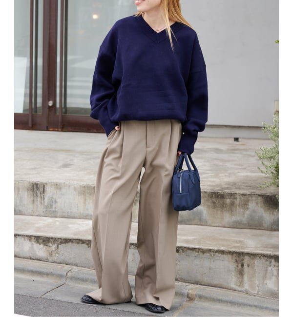 OUTDOOR PRODUCTS Usual Things「スウェットライクVネックニットプルオーバー」|ニット・セーター|