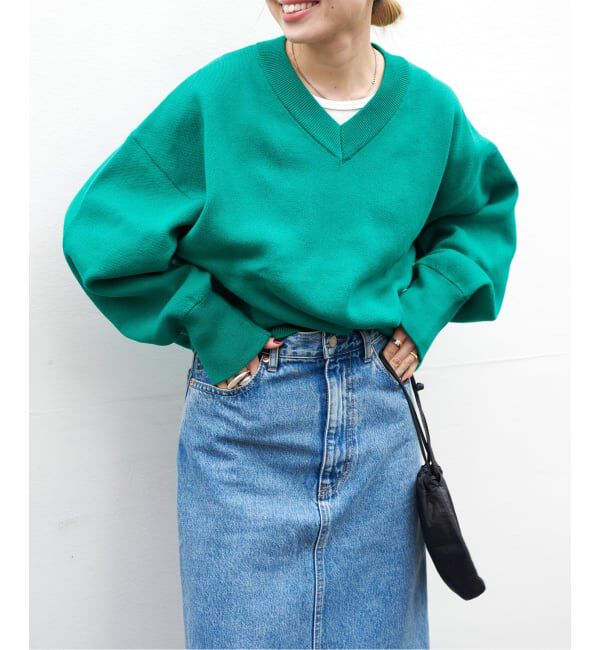 OUTDOOR PRODUCTS Usual Things「スウェットライクVネックニットプルオーバー」|ニット・セーター|