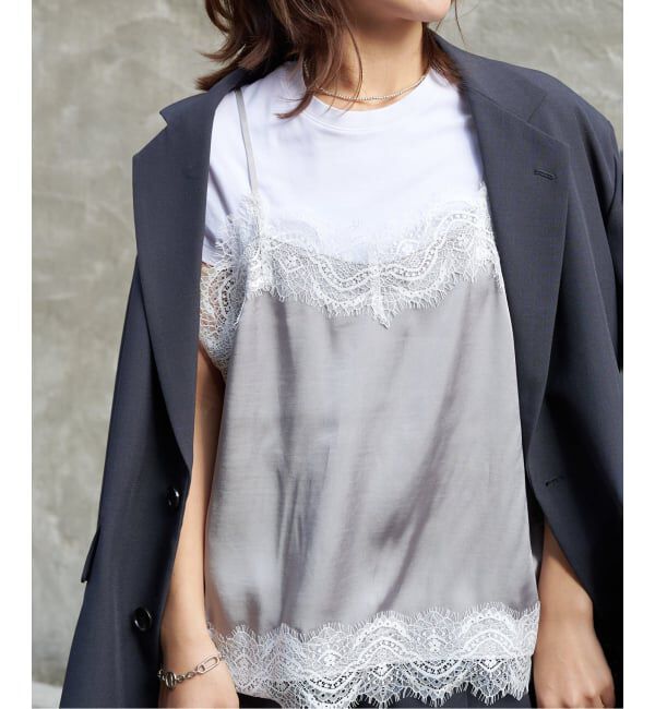 OUTDOOR PRODUCTS Usual Things「サテンレースキャミソール」|キャミソール|