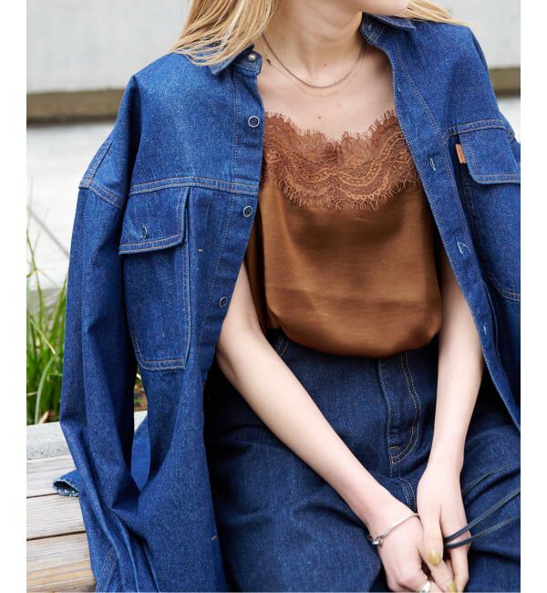 OUTDOOR PRODUCTS Usual Things「サテンレースキャミソール」|キャミソール|