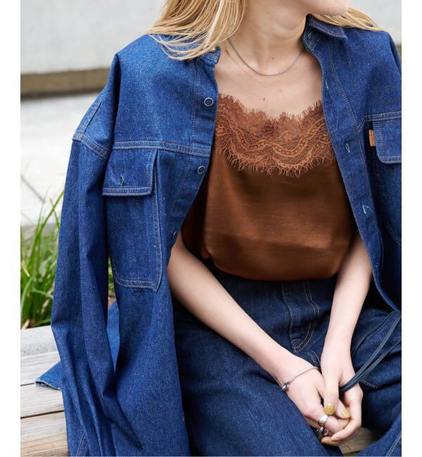 OUTDOOR PRODUCTS Usual Things「サテンレースキャミソール」|キャミソール|