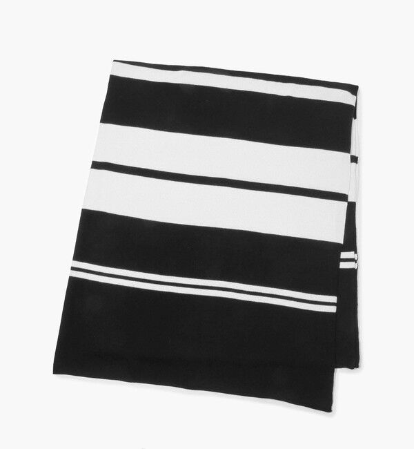 JAMES PERSE「カシミヤストライプ ブランケット HCG9411」|ブランケット|19 ブラック