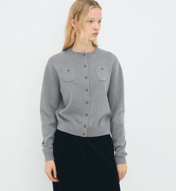 CABaN「コットンカシミヤ クルーネックカーディガン」|カーディガン|